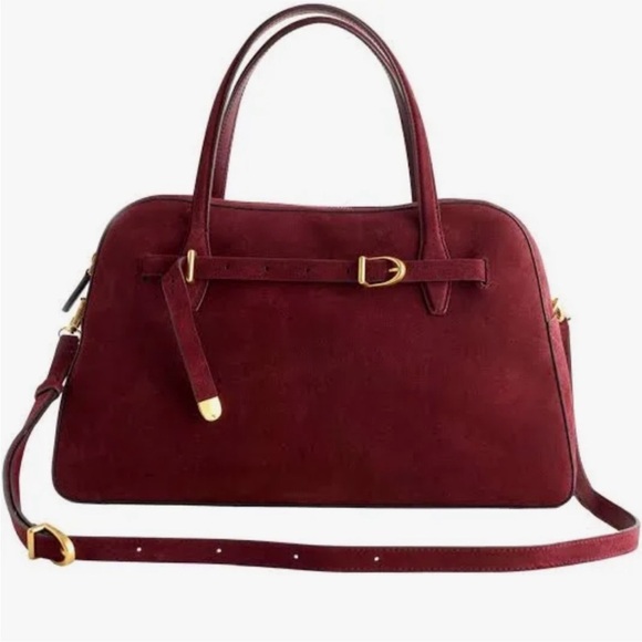 Madewell Handbags - Madewell Burgundy Belted Satchel